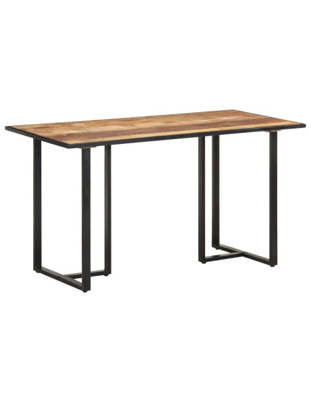 Table salle à manger Style Industriel en bois de manguier brut 140 x 70 x 76 cm {attributes} Table salle à manger Style Industriel en bois de manguier brut 140 x 70 x 76 cm {attributes}