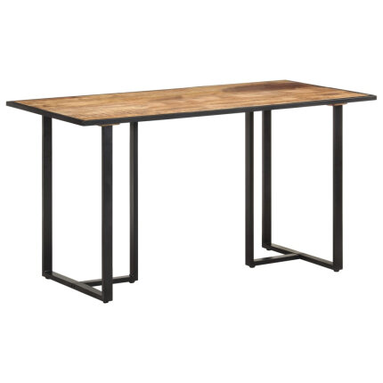 Table salle à manger Style Industriel en bois de manguier brut 140 x 70 x 76 cm {attributes}