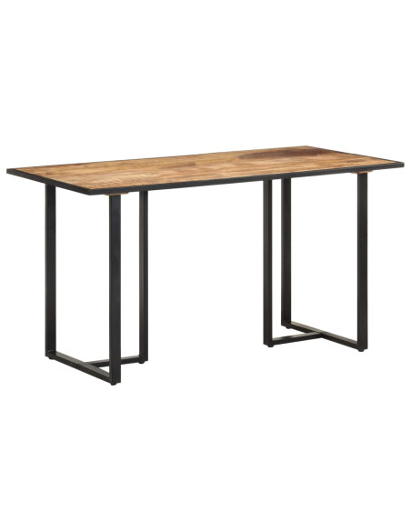 Table salle à manger Style Industriel en bois de manguier brut 140 x 70 x 76 cm {attributes} Table salle à manger Style Industriel en bois de manguier brut 140 x 70 x 76 cm {attributes}