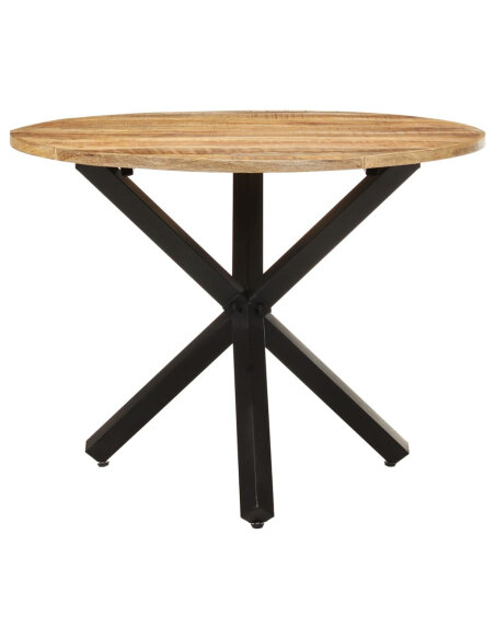 Table à manger Style Industriel ronde en bois de manguier brut Ø 100 x 75 cm {attributes} Table à manger Style Industriel ronde en bois de manguier brut Ø 100 x 75 cm {attributes}