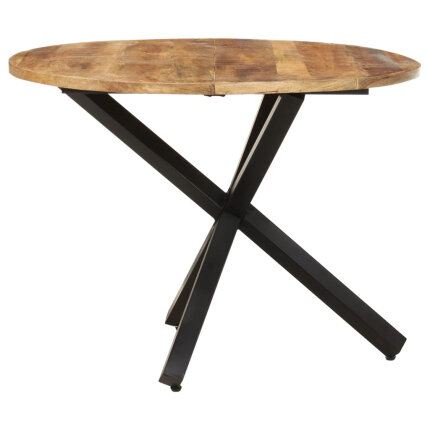 Table à manger Style Industriel ronde en bois de manguier brut Ø 100 x 75 cm {attributes}