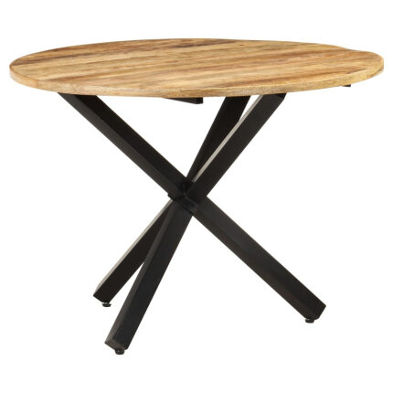 Table à manger Style Industriel ronde en bois de manguier brut Ø 100 x 75 cm {attributes}