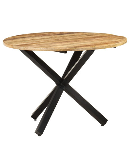 Table à manger Style Industriel ronde en bois de manguier brut Ø 100 x 75 cm {attributes} Table à manger Style Industriel ronde en bois de manguier brut Ø 100 x 75 cm {attributes}
