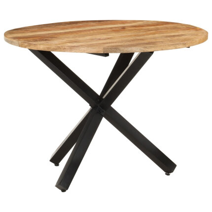 Table à manger Style Industriel ronde en bois de manguier brut Ø 100 x 75 cm {attributes}