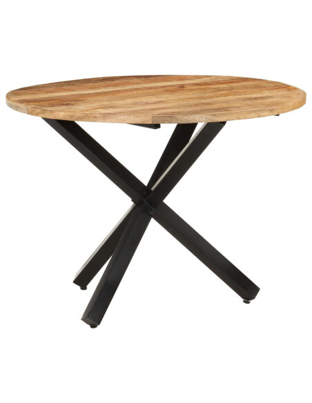Table à manger Style Industriel ronde en bois de manguier brut Ø 100 x 75 cm {attributes} Table à manger Style Industriel ronde en bois de manguier brut Ø 100 x 75 cm {attributes}