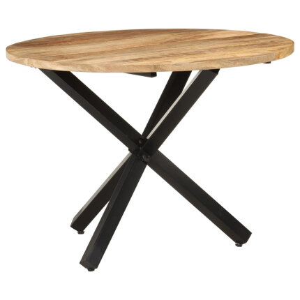Table à manger Style Industriel ronde en bois de manguier brut Ø 100 x 75 cm {attributes}