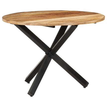 Table à manger Style Industriel ronde en bois de manguier brut Ø 100 x 75 cm {attributes}