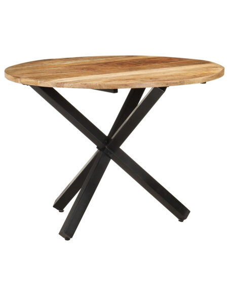 Table à manger Style Industriel ronde en bois de manguier brut Ø 100 x 75 cm {attributes} Table à manger Style Industriel ronde en bois de manguier brut Ø 100 x 75 cm {attributes}