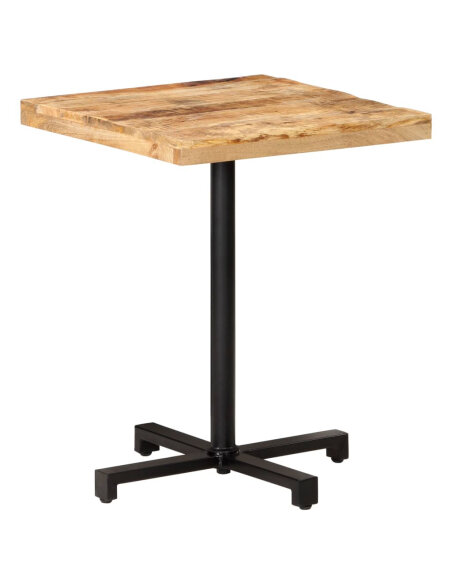 Table de bistro Style Industriel carrée en bois de manguier brut 60 x 60 x 75 cm {attributes} Table de bistro Style Industriel carrée en bois de manguier brut 60 x 60 x 75 cm {attributes}