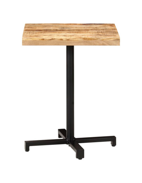 Table de bistro Style Industriel carrée en bois de manguier brut 60 x 60 x 75 cm {attributes} Table de bistro Style Industriel carrée en bois de manguier brut 60 x 60 x 75 cm {attributes}