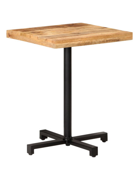 Table de bistro Style Industriel carrée en bois de manguier brut 60 x 60 x 75 cm {attributes} Table de bistro Style Industriel carrée en bois de manguier brut 60 x 60 x 75 cm {attributes}