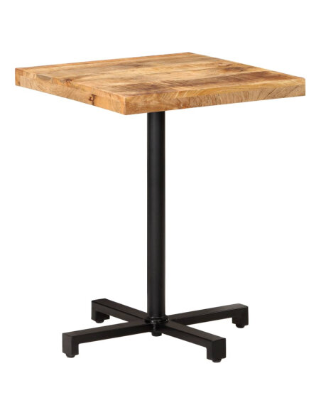 Table de bistro Style Industriel carrée en bois de manguier brut 60 x 60 x 75 cm {attributes} Table de bistro Style Industriel carrée en bois de manguier brut 60 x 60 x 75 cm {attributes}