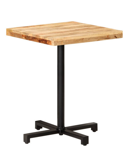 Table de bistro Style Industriel carrée en bois de manguier brut 60 x 60 x 75 cm {attributes} Table de bistro Style Industriel carrée en bois de manguier brut 60 x 60 x 75 cm {attributes}