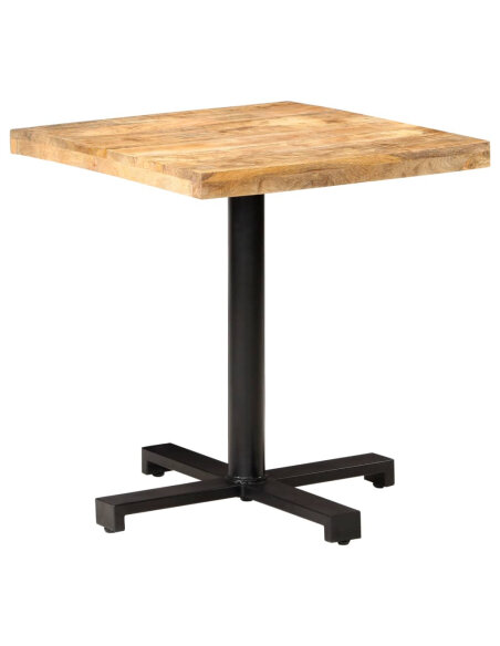 Table de bistro Style Industriel carrée en bois de manguier brut 70 x 70 x 75 cm {attributes} Table de bistro Style Industriel carrée en bois de manguier brut 70 x 70 x 75 cm {attributes}