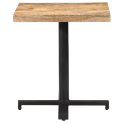 Table de bistro Style Industriel carrée en bois de manguier brut 70 x 70 x 75 cm {attributes} 2