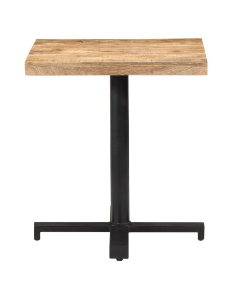 Table de bistro Style Industriel carrée en bois de manguier brut 70 x 70 x 75 cm {attributes} Table de bistro Style Industriel carrée en bois de manguier brut 70 x 70 x 75 cm {attributes}