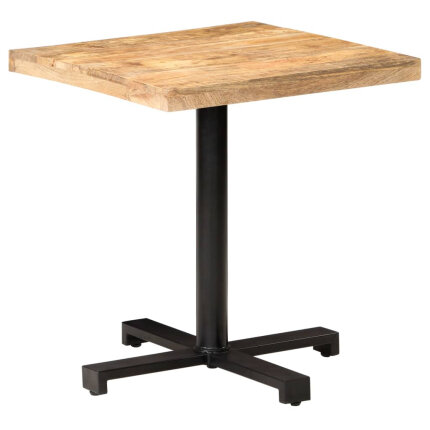 Table de bistro Style Industriel carrée en bois de manguier brut 70 x 70 x 75 cm {attributes}