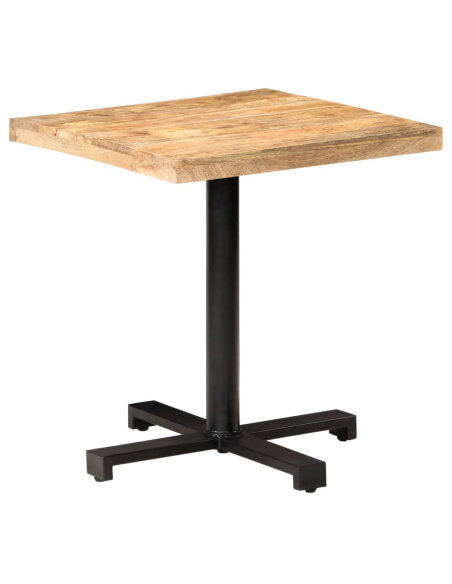 Table de bistro Style Industriel carrée en bois de manguier brut 70 x 70 x 75 cm {attributes} Table de bistro Style Industriel carrée en bois de manguier brut 70 x 70 x 75 cm {attributes}