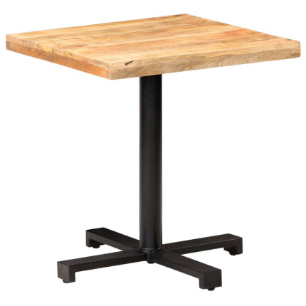 Table de bistro Style Industriel carrée en bois de manguier brut 70 x 70 x 75 cm {attributes}