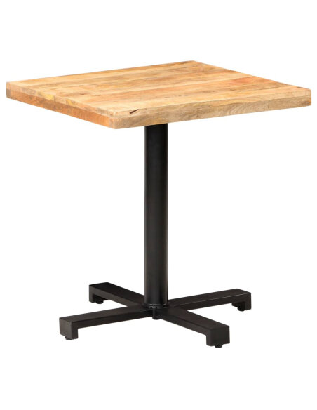 Table de bistro Style Industriel carrée en bois de manguier brut 70 x 70 x 75 cm {attributes} Table de bistro Style Industriel carrée en bois de manguier brut 70 x 70 x 75 cm {attributes}