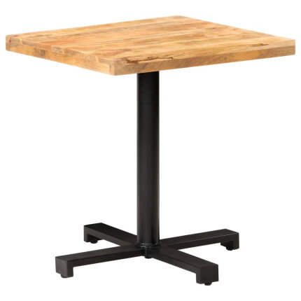 Table de bistro Style Industriel carrée en bois de manguier brut 70 x 70 x 75 cm {attributes}