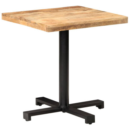 Table de bistro Style Industriel carrée en bois de manguier brut 70 x 70 x 75 cm {attributes}