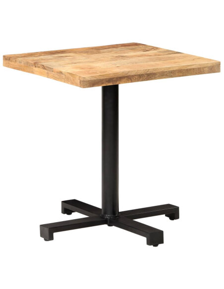Table de bistro Style Industriel carrée en bois de manguier brut 70 x 70 x 75 cm {attributes} Table de bistro Style Industriel carrée en bois de manguier brut 70 x 70 x 75 cm {attributes}