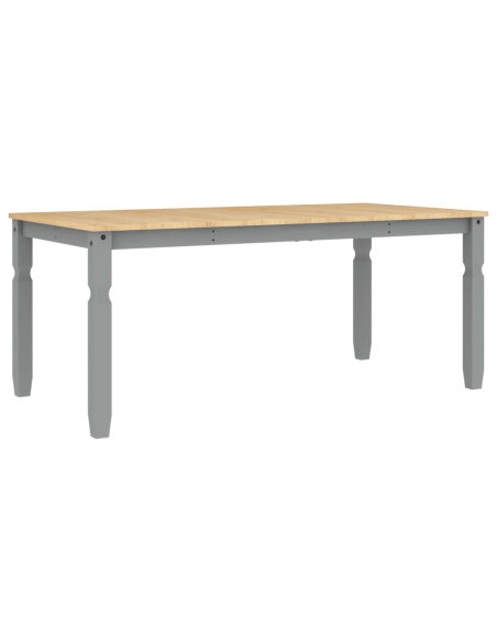 Table à manger style Campagne en bois de pin massif Gris 112x60x75 cm {attributes} Table à manger style Campagne en bois de pin massif Gris 112x60x75 cm {attributes}