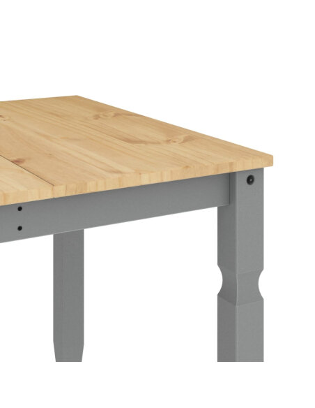 Table à manger style Campagne en bois de pin massif Gris 112x60x75 cm {attributes} Table à manger style Campagne en bois de pin massif Gris 112x60x75 cm {attributes}
