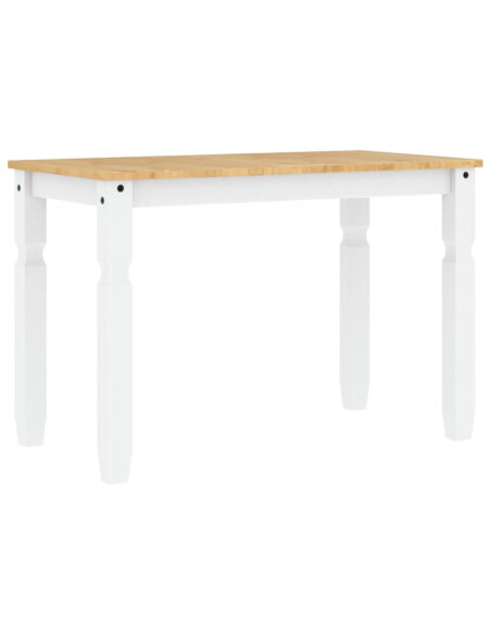 Table à manger style Campagne en bois de pin massif Blanc 112x60x75 cm {attributes} Table à manger style Campagne en bois de pin massif Blanc 112x60x75 cm {attributes}