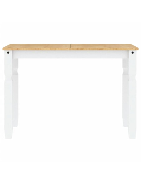 Table à manger style Campagne en bois de pin massif Blanc 112x60x75 cm {attributes} Table à manger style Campagne en bois de pin massif Blanc 112x60x75 cm {attributes}