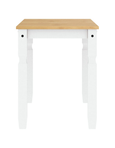Table à manger style Campagne en bois de pin massif Blanc 112x60x75 cm {attributes} Table à manger style Campagne en bois de pin massif Blanc 112x60x75 cm {attributes}