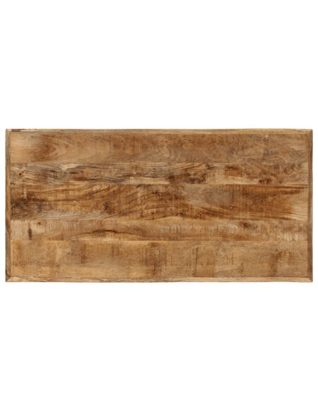 Table à manger Style Industriel en bois de manguier massif 110 x 55 x 75 cm {attributes} Table à manger Style Industriel en bois de manguier massif 110 x 55 x 75 cm {attributes}