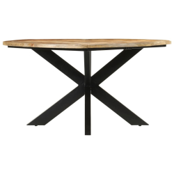 Table à manger Style Industriel en bois de manguier massif brut Ø150x76 cm {attributes} 2
