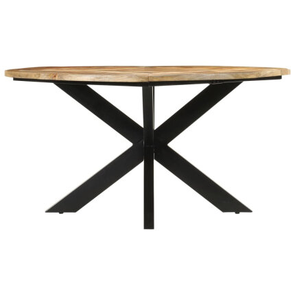 Table à manger Style Industriel en bois de manguier massif brut Ø150x76 cm {attributes}