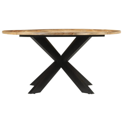 Table à manger Style Industriel en bois de manguier massif brut Ø150x76 cm {attributes}