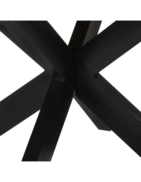Table à manger Style Industriel en bois de manguier massif brut Ø150x76 cm {attributes} Table à manger Style Industriel en bois de manguier massif brut Ø150x76 cm {attributes}