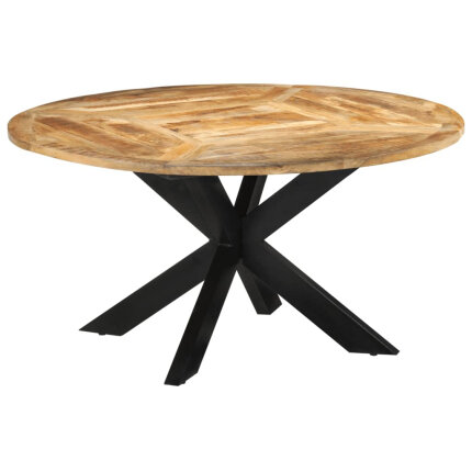 Table à manger Style Industriel en bois de manguier massif brut Ø150x76 cm {attributes}