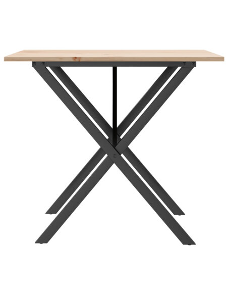 Table à manger Style Industriel cadre en X en bois de pin massif & fonte 80 x 80 x 75 cm {attributes} Table à manger Style Industriel cadre en X en bois de pin massif & fonte 80 x 80 x 75 cm {attributes}