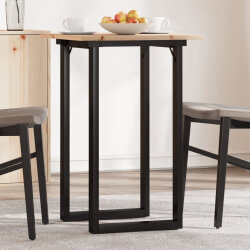 Table à manger Style Industriel cadre en O en bois de pin massif & fonte 50 x 50 x 75 cm {attributes} 2