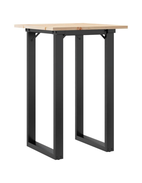 Table à manger Style Industriel cadre en O en bois de pin massif & fonte 50 x 50 x 75 cm {attributes}