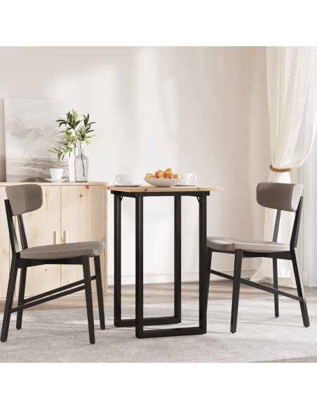 Table à manger Style Industriel cadre en O en bois de pin massif & fonte 50 x 50 x 75 cm {attributes}