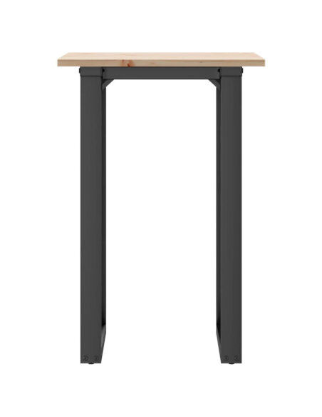 Table à manger Style Industriel cadre en O en bois de pin massif & fonte 50 x 50 x 75 cm {attributes}