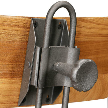 Chaise de bar industrielle en lot de 2 en bois massif de teck de récupération Brun  {attributes}