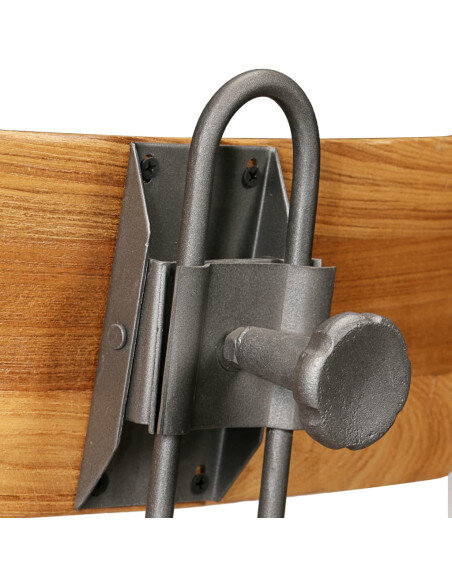 Chaise de bar industrielle en lot de 2 en bois massif de teck de récupération Brun  {attributes}