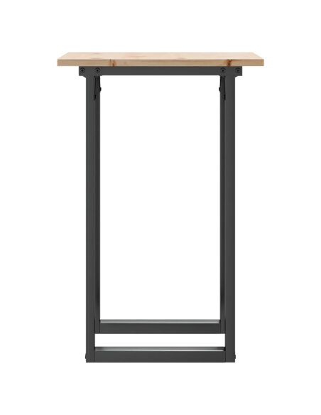 Table à manger Style Industriel cadre en O en bois de pin massif & fonte 50 x 50 x 75 cm {attributes}