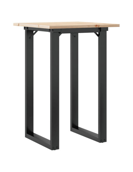 Table à manger Style Industriel cadre en O en bois de pin massif & fonte 50 x 50 x 75 cm {attributes}