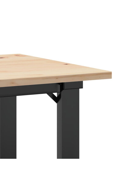 Table à manger Style Industriel cadre en O en bois de pin massif & fonte 50 x 50 x 75 cm {attributes}