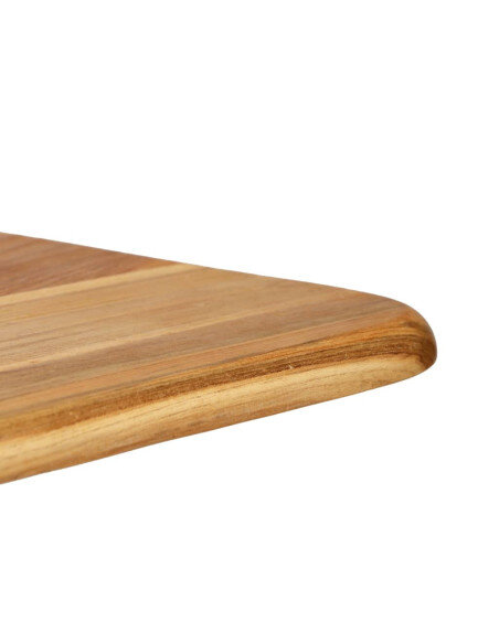 Chaise de bar industrielle en lot de 2 en bois massif de teck de récupération Brun  {attributes}