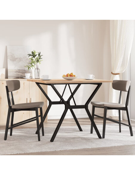Table à manger Style Industriel cadre en Y en bois de pin massif & fonte 90 x 90 x 75.5 cm {attributes} Table à manger Style Industriel cadre en Y en bois de pin massif & fonte 90 x 90 x 75.5 cm {attributes}
